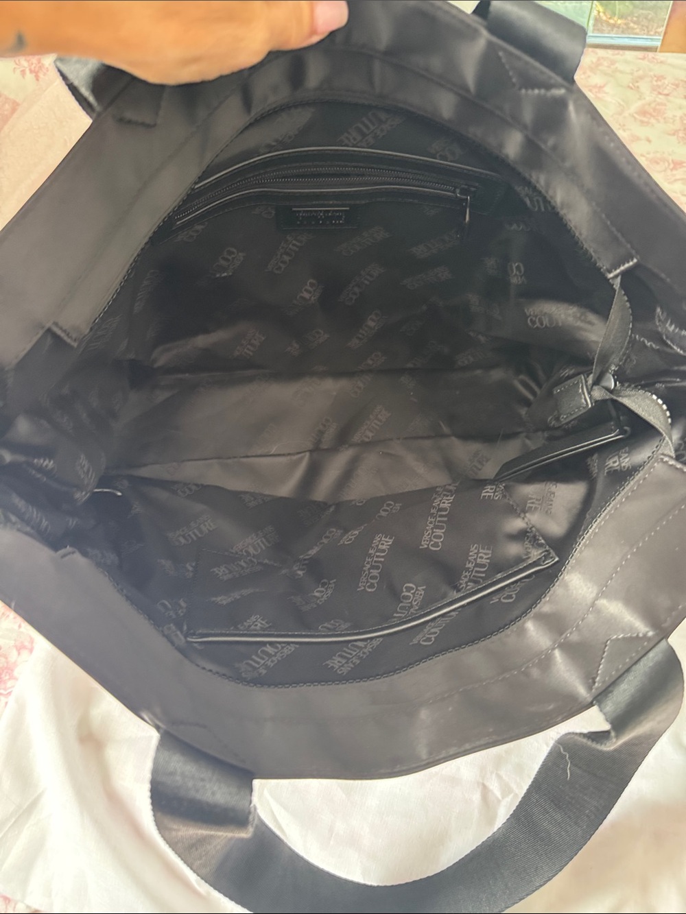 Versace Jeans Collection Black Logo COUTURE Tote Bag - Picture 2 of 4